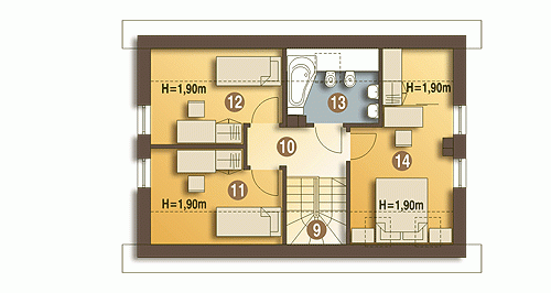 Rzut projektu Eco 2 - Piętro