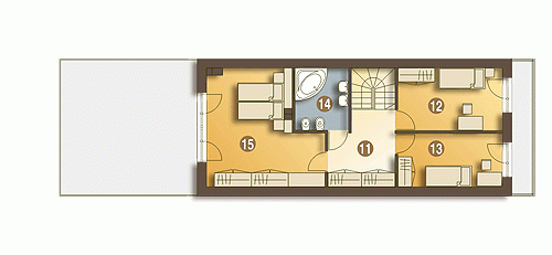 Rzut projektu Long z garażem - Piętro