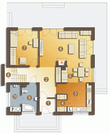 Rzut projektu Tamara - Parter