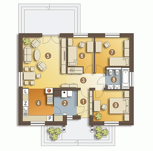 Rzut projektu Ares - Parter