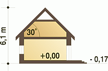 Rzut projektu Michał z garażem - Przekrój