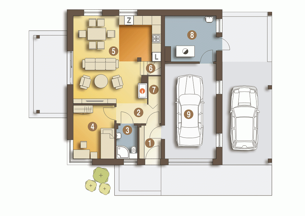 Rzut projektu Nowinka II - Parter