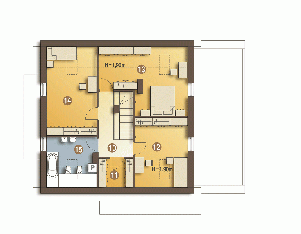 Rzut projektu Nowinka IV - Piętro