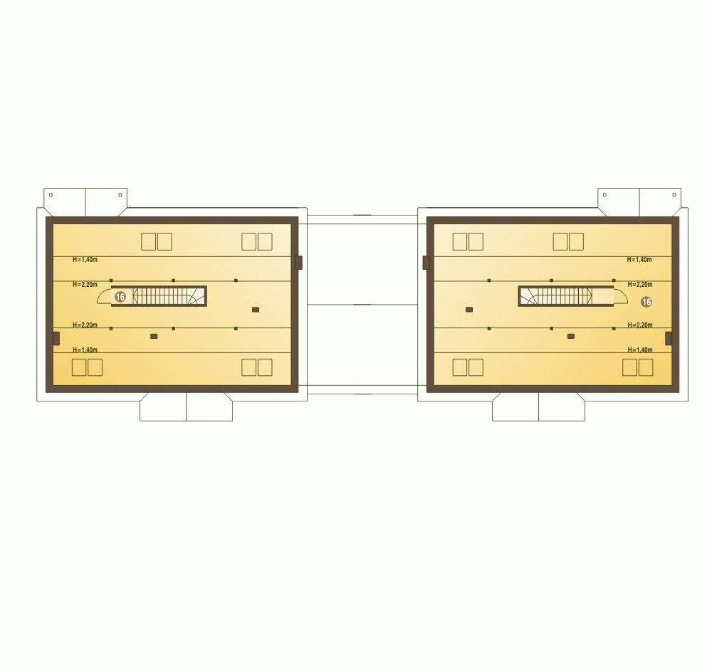 Rzut projektu Derkacz BL1 z garażem - Piętro