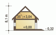 Rzut projektu Nowinka A1 - Przekrój