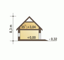 Rzut projektu Nowinka IV bliźniak A1-BL1 - Przekrój