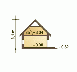 Rzut projektu Nowinka V A1 - Przekrój