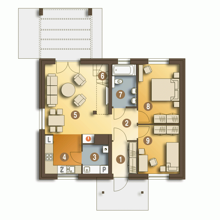 Rzut projektu Marcin II - Parter