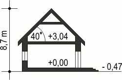 Rzut projektu Lerka B - Przekrój