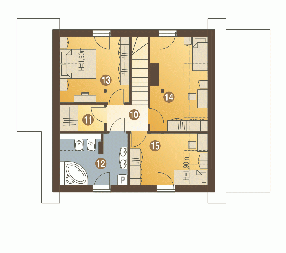 Rzut projektu Turkawka II A1 - Piętro