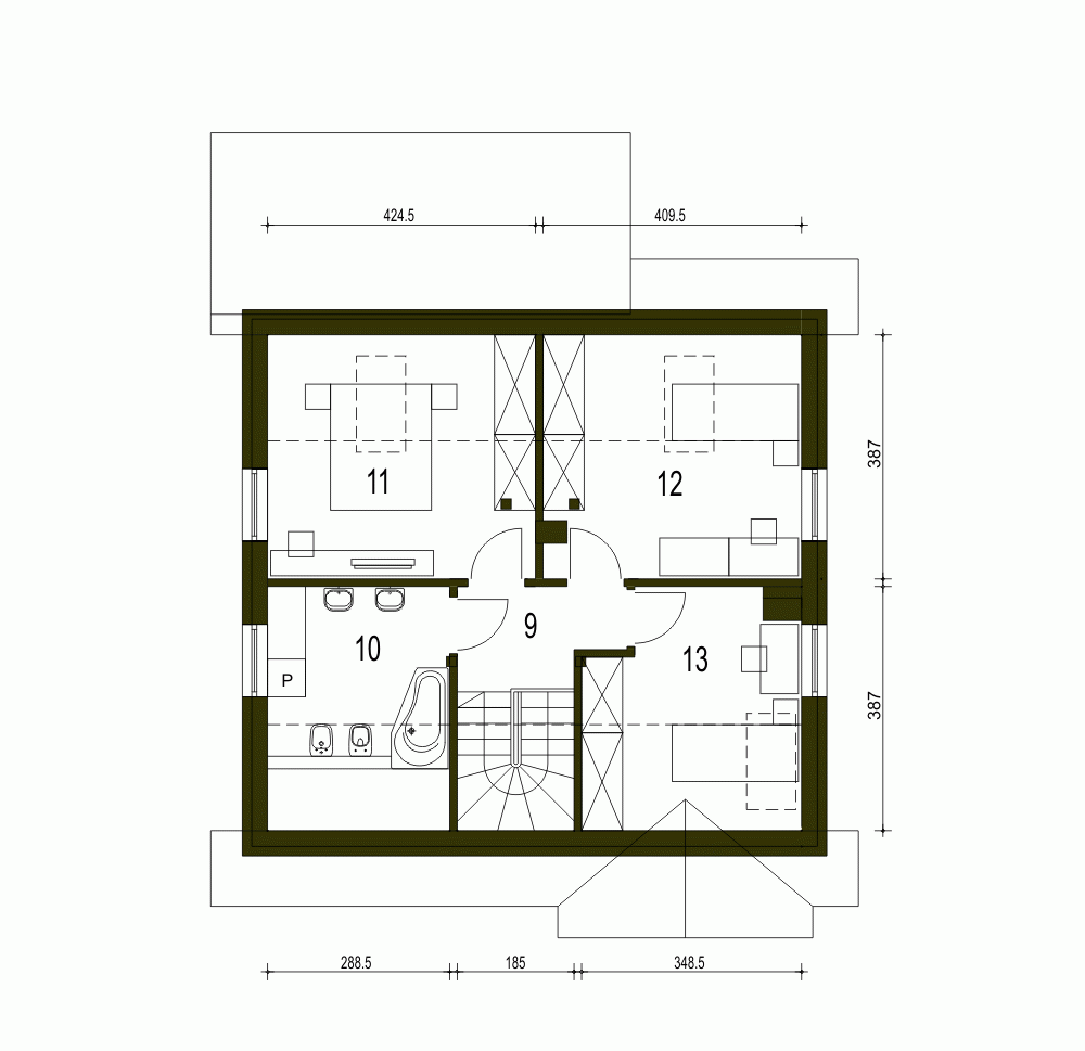 Rzut projektu Nela - Piętro