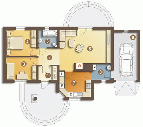 Rzut projektu Skowronek styl z garażem - Parter