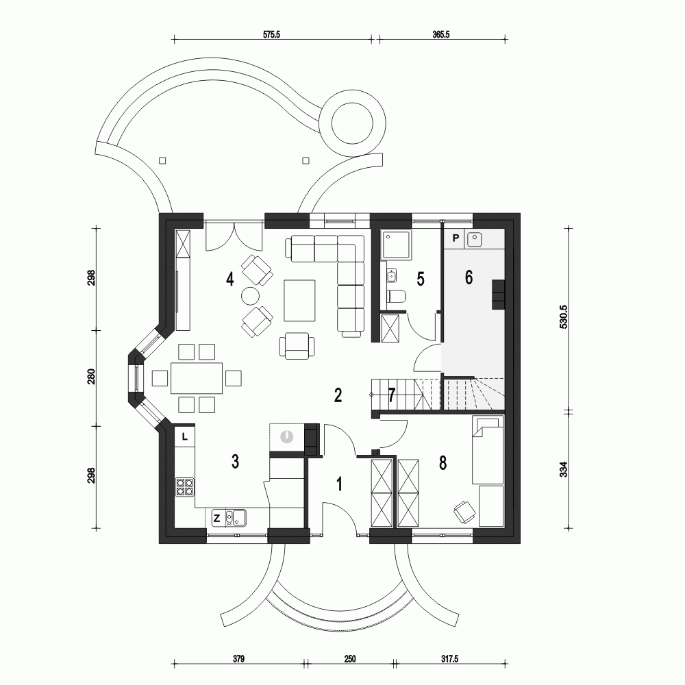 Rzut projektu Dom Dla Ciebie 2 B - Parter