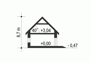 Rzut projektu Dom Dla Ciebie 2 B - Przekrój