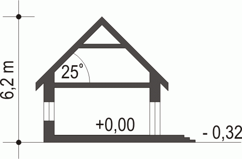 Rzut projektu Radek IV - Przekrój