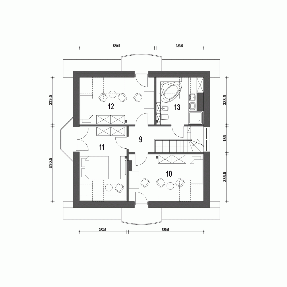 Rzut projektu Dom Dla Ciebie 3 B - Piętro