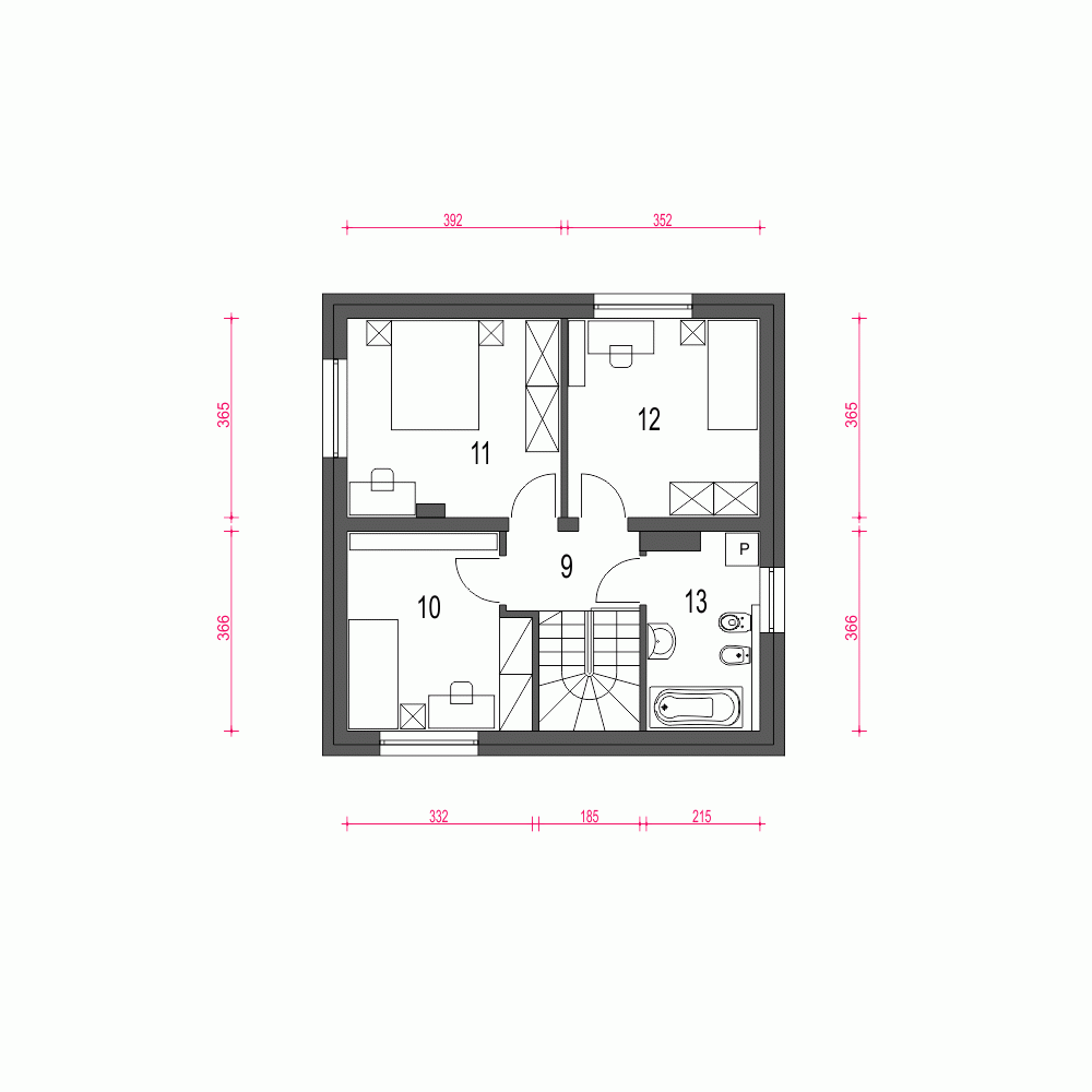 Rzut projektu Egon II - Piętro