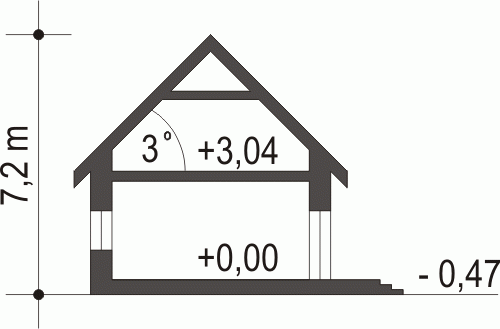 Rzut projektu Egon II - Przekrój