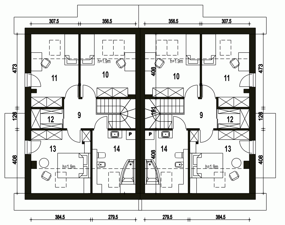 Rzut projektu Głuszec B-BL - Piętro
