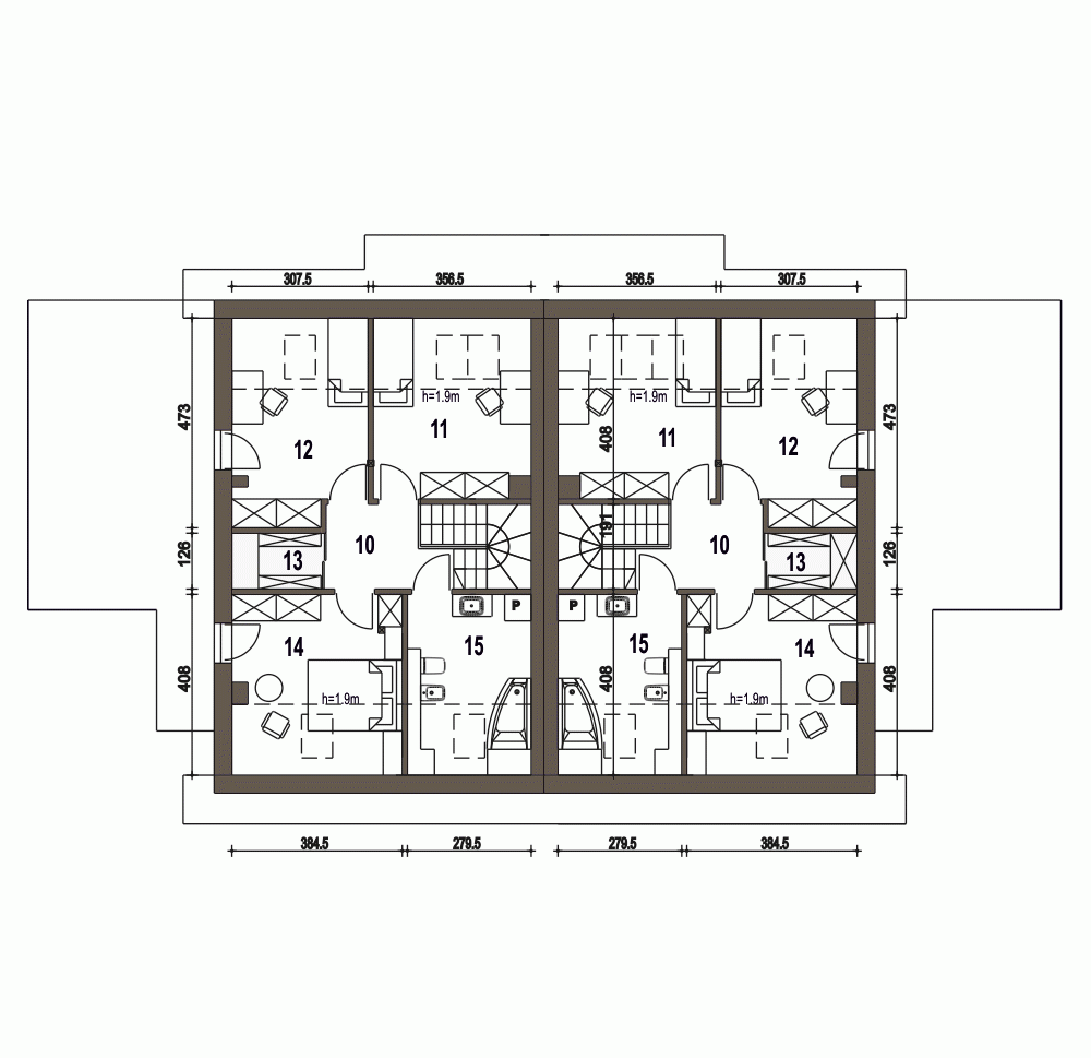 Rzut projektu Głuszec A-BL2 z garażem - Piętro