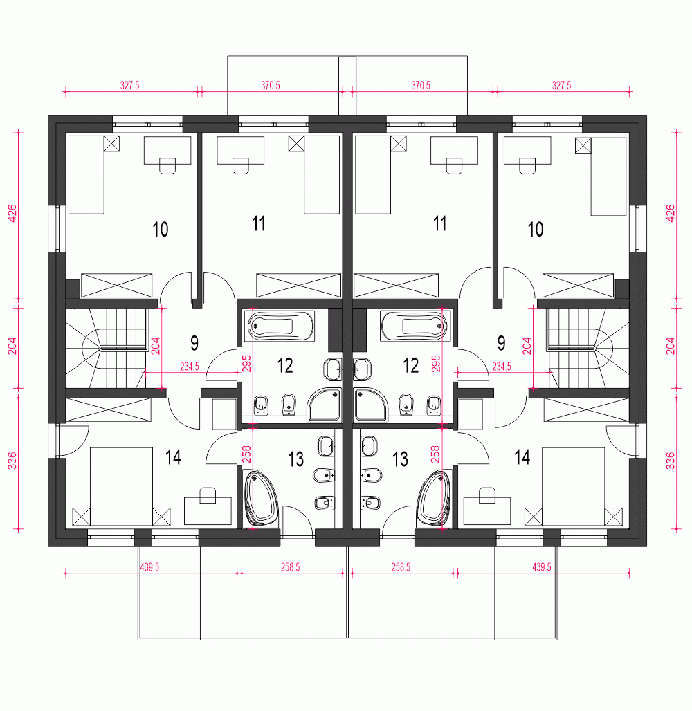Rzut projektu Zyta A-BL1 z garażem - Piętro