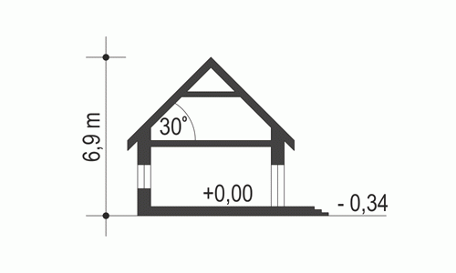 Rzut projektu Kalikst B - Przekrój