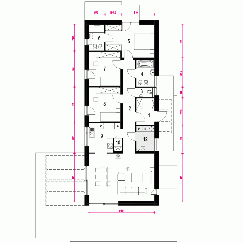 Rzut projektu Natan - Parter