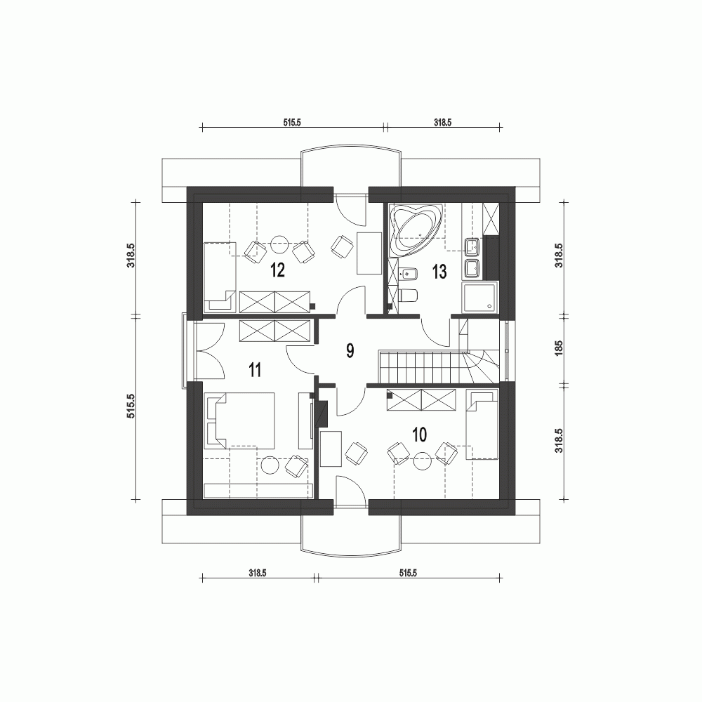 Rzut projektu Dom Dla Ciebie 5 B1 - Piętro