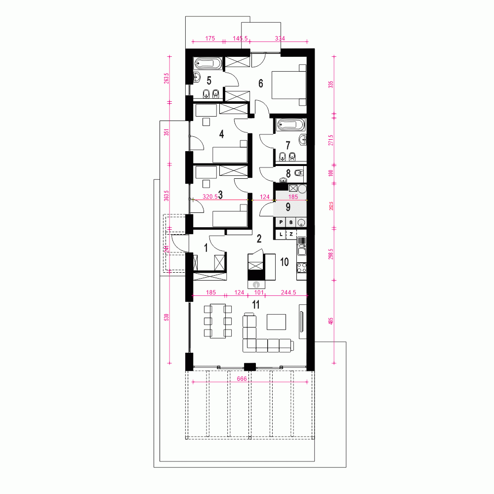 Rzut projektu Natan II - Parter