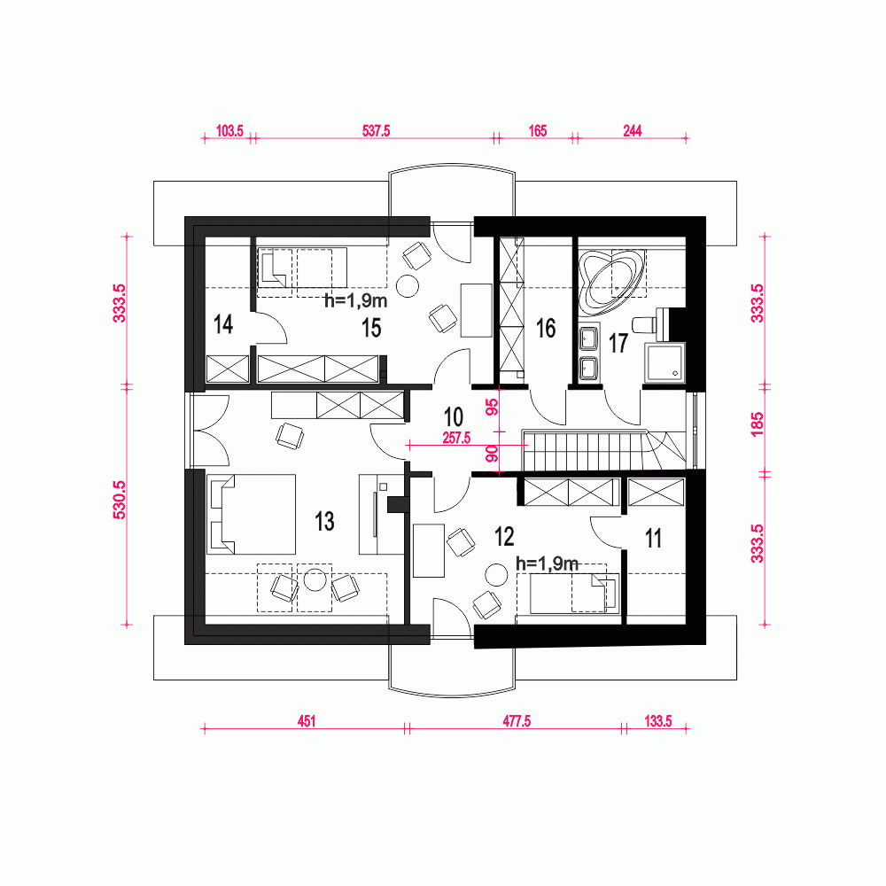 Rzut projektu Dom Dla Ciebie 10 B - Piętro