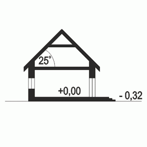 Rzut projektu Klara IV z garażem - Przekrój