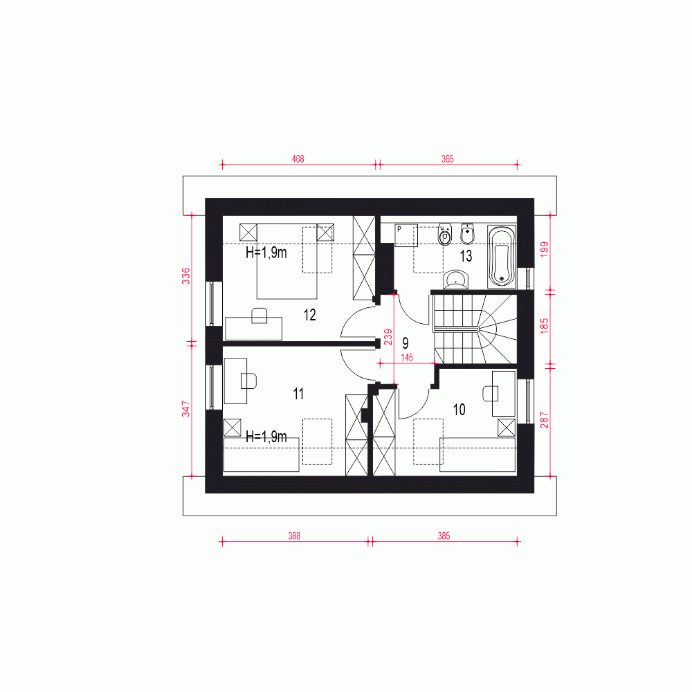 Rzut projektu Pomelo - Piętro