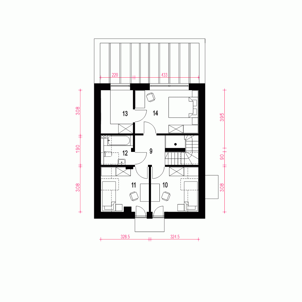 Rzut projektu Amon II - Piętro