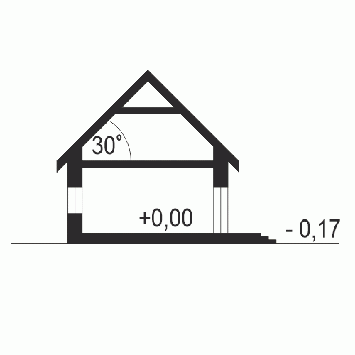 Rzut projektu Hyzop IV - Przekrój