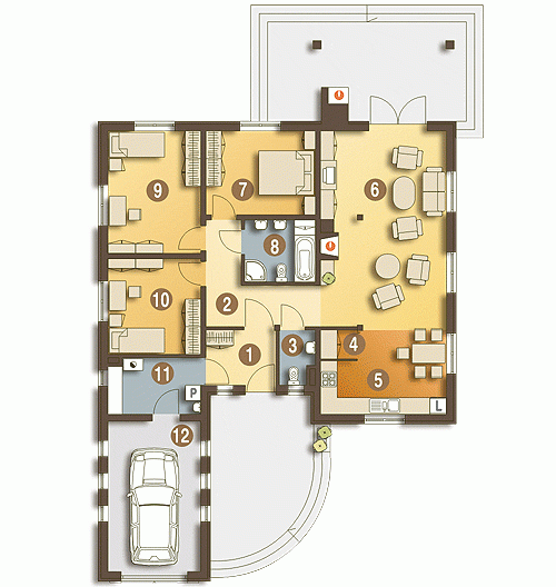 Rzut projektu Tomaszek z garażem - Parter