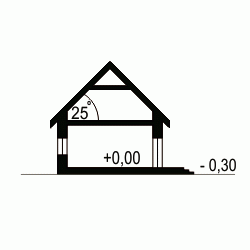 Rzut projektu Dolomit II z garażem 2st. - Przekrój