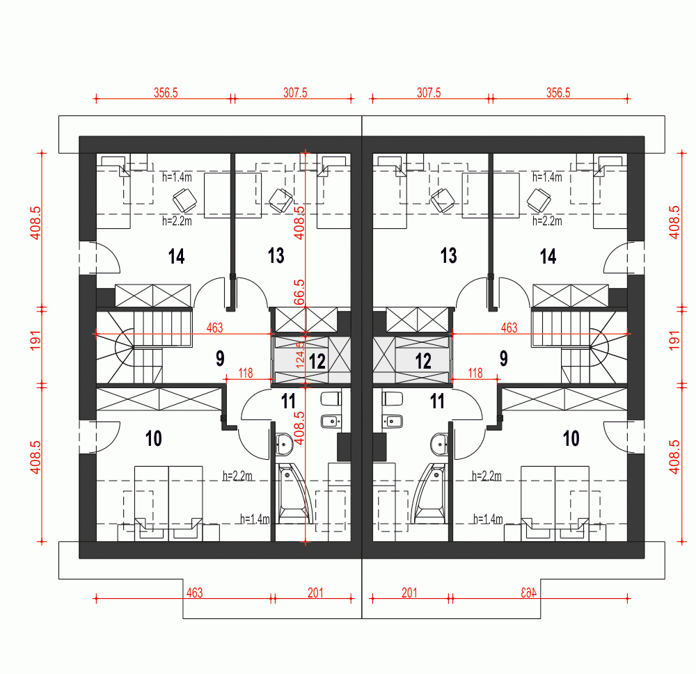 Rzut projektu Agat II B-BL1 - Piętro