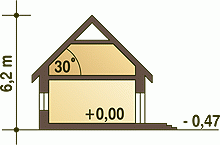 Rzut projektu Filipek bez garażu - Przekrój