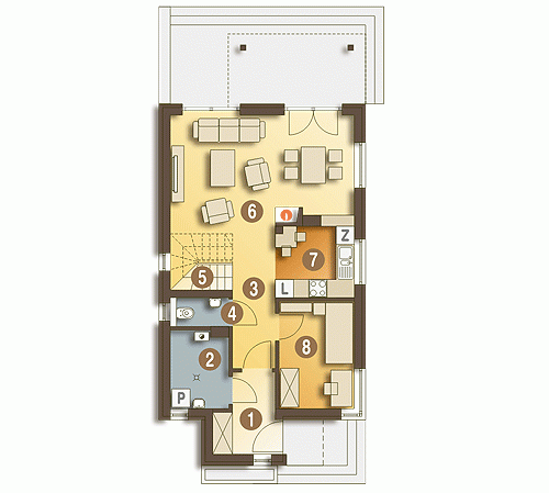 Rzut projektu Iza - Parter