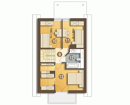 Rzut projektu Iza - Piętro