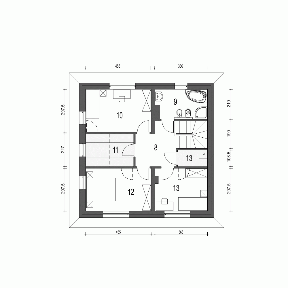 Rzut projektu Tadeusz - Piętro