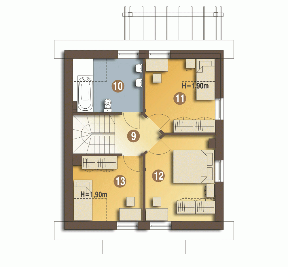 Rzut projektu Koliber - Piętro