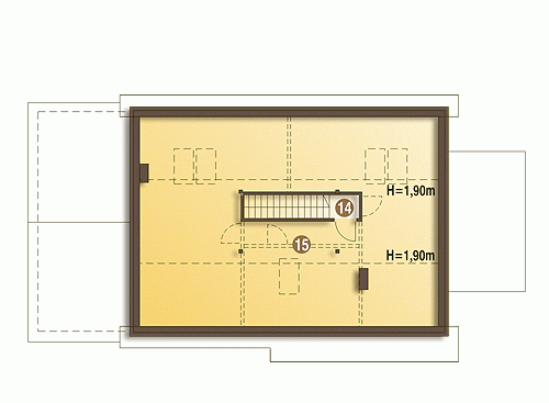 Rzut projektu Hirek trend z garażem - Piętro