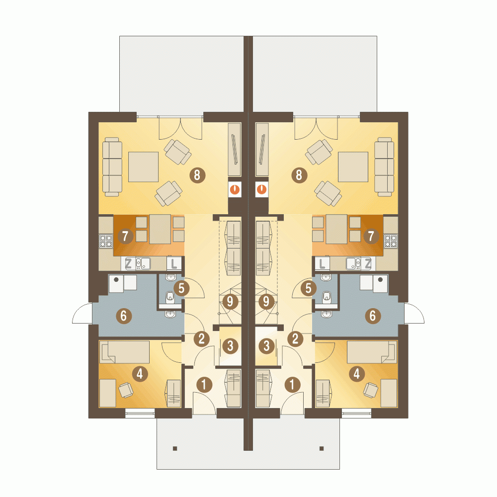 Rzut projektu Azalia bez garażu - Parter