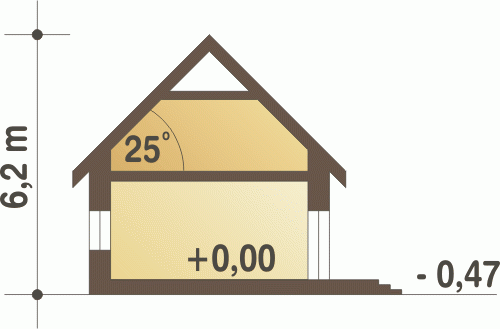 Rzut projektu Łucja II - Przekrój