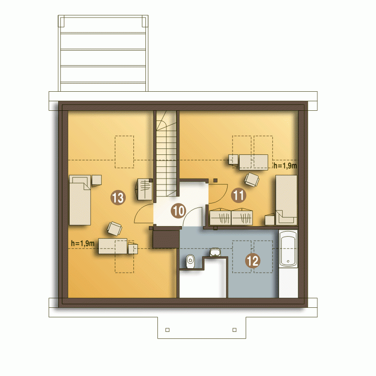 Rzut projektu Marcin II - Piętro