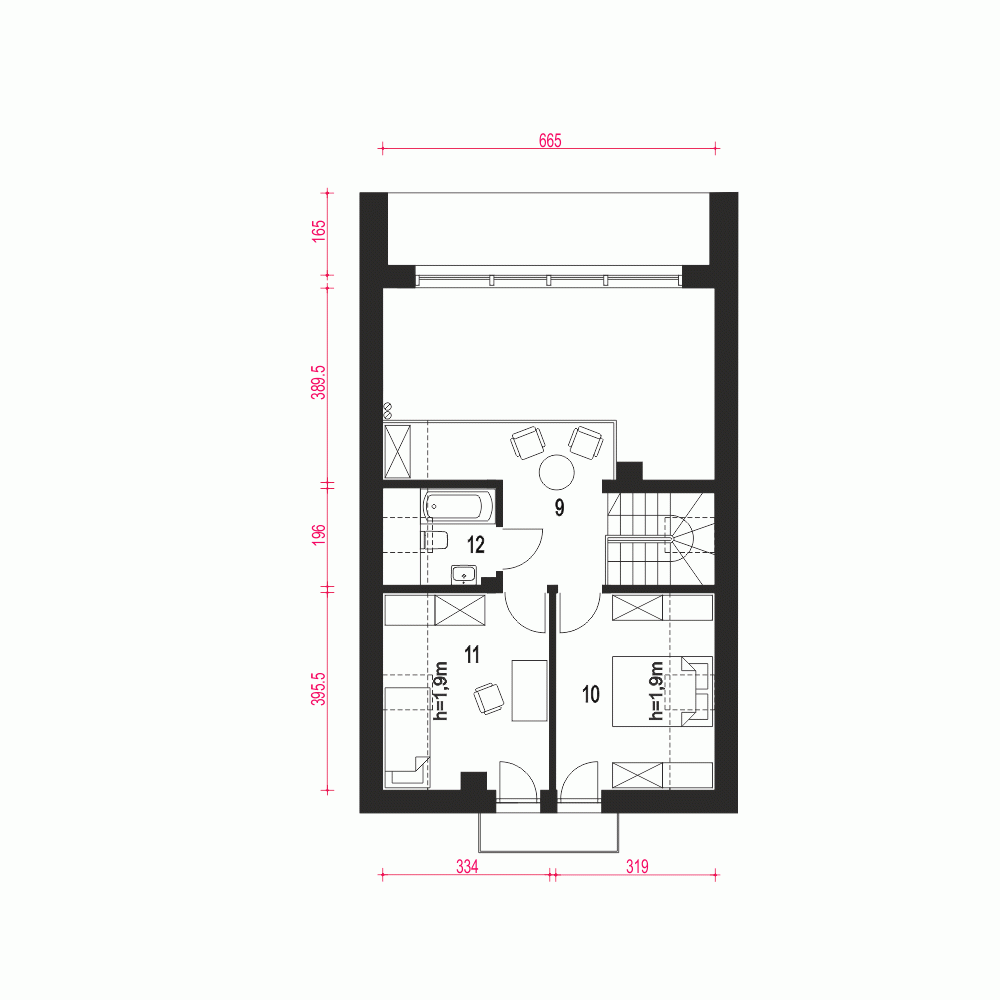 Rzut projektu Vikka - Piętro