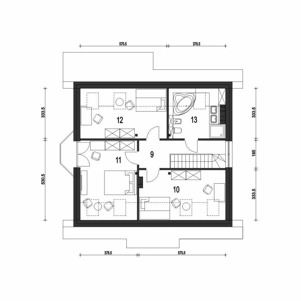 Rzut projektu Dom Dla Ciebie 2 B - Piętro