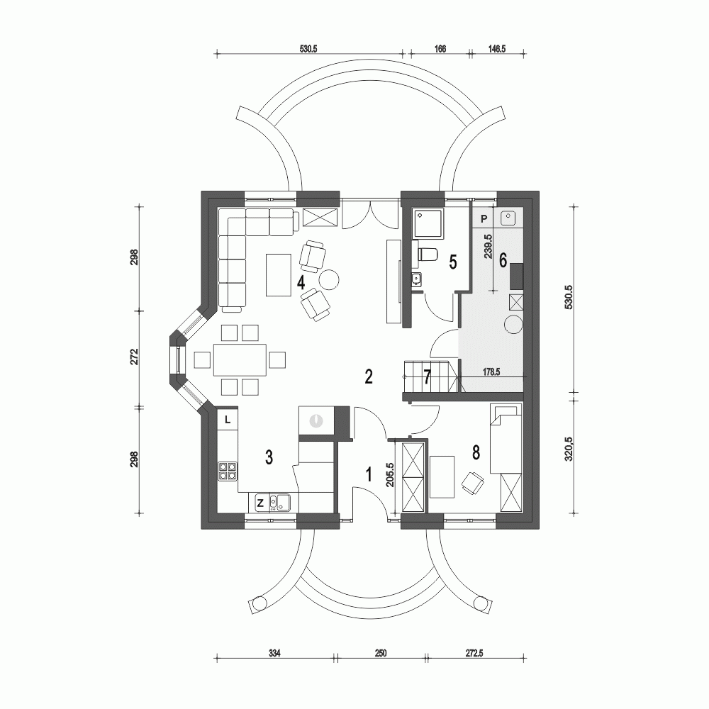 Rzut projektu Dom Dla Ciebie 3 B - Parter