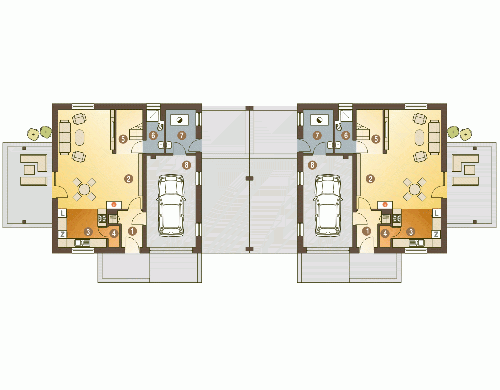 Rzut projektu Nowinka V A1 BL1 - Parter